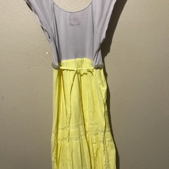 🆓Free 👨👩👧👦People💛Yellow◻️Gray Maxi👗Dress - Picture 7 of 8